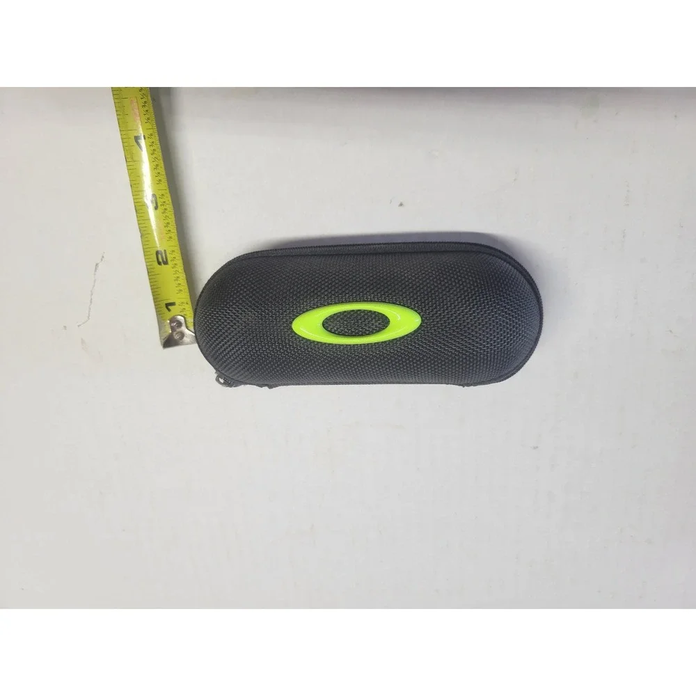 Oakley‎ Sunglasses Hard Case Black Neon Green Icon Logo Zippered Vault Eyewear